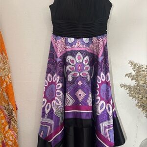 Dress Barn Black and Purple High Low Dress